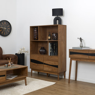 Bibliothèque - HOME DECO FACTORY - Forest - Design Simple - Chaleureux - Marron et Noir