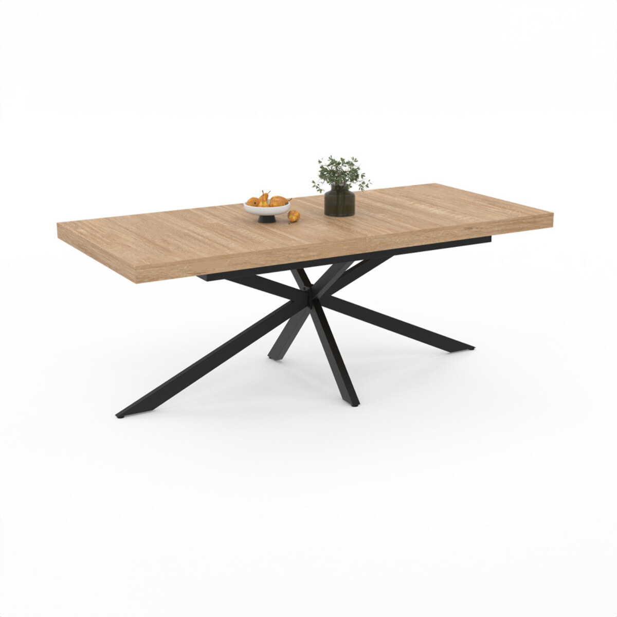 Table à manger extensible Spider avec rangement intégré - Bois - Noir