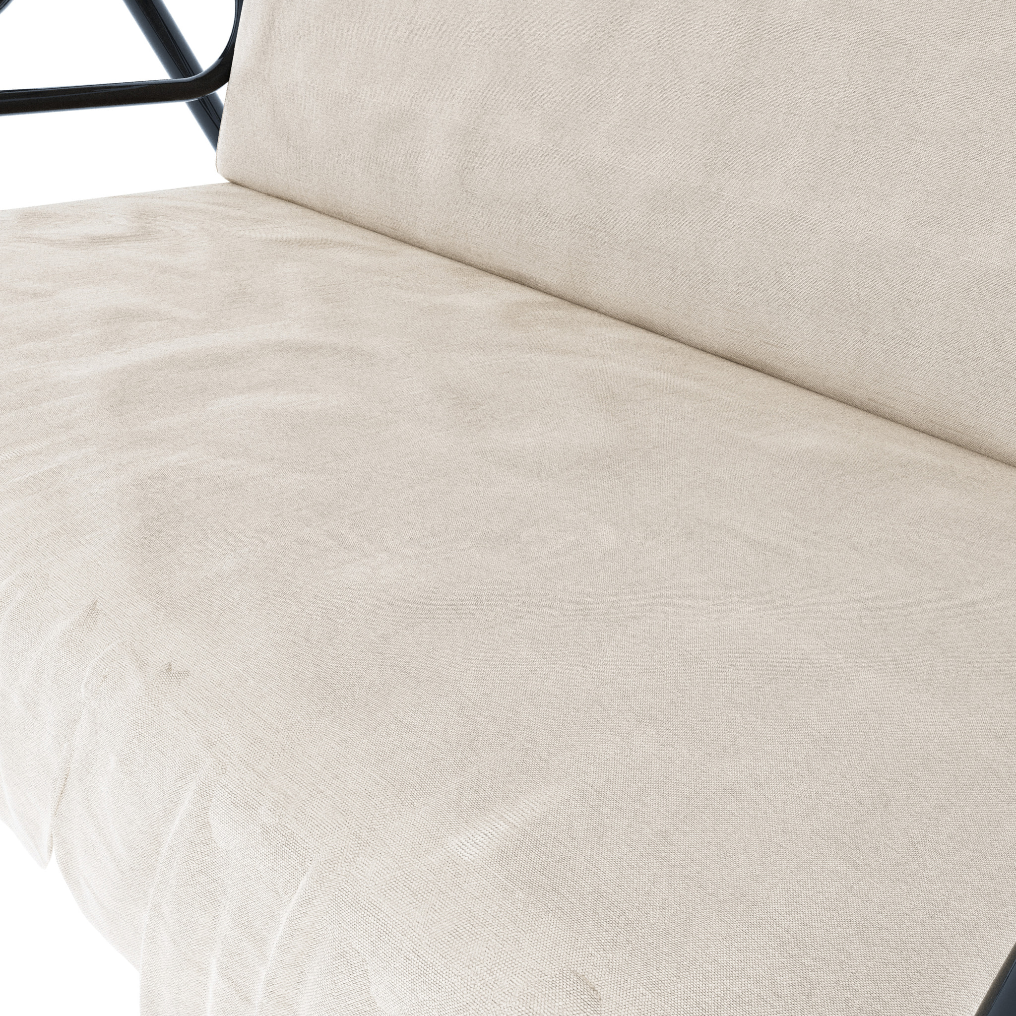 Dondolo 3 Posti Algarve Con Tettuccio Parasole Regolabile Cuscini Imbottiti Struttura Robusta In Acciaio Da Giardino 170 x 110 x 153 cm Beige