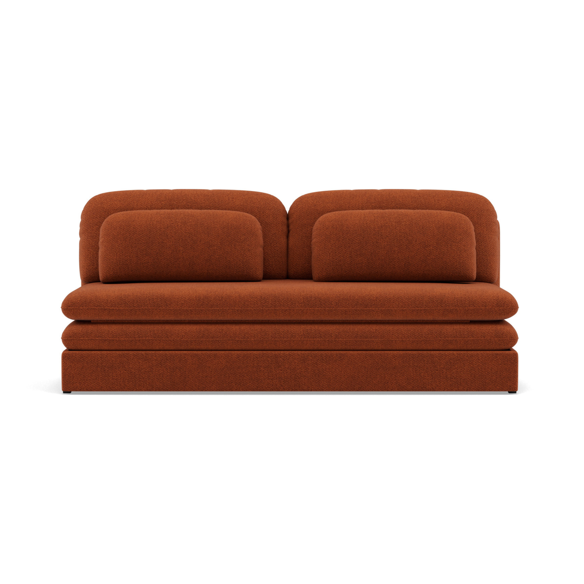 Ysal - canapé 3 places convertible déplimousse en velours texturé - Terracotta