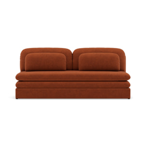 Ysal - canapé 3 places convertible déplimousse en velours texturé - Terracotta