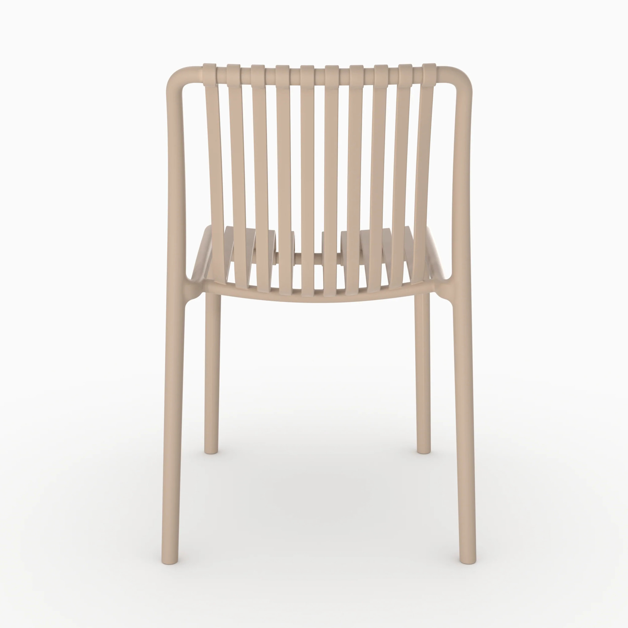 Lot de 2 chaises de jardin empilables en plastique beige - Duli