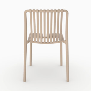 Lot de 2 chaises de jardin empilables en plastique beige - Duli