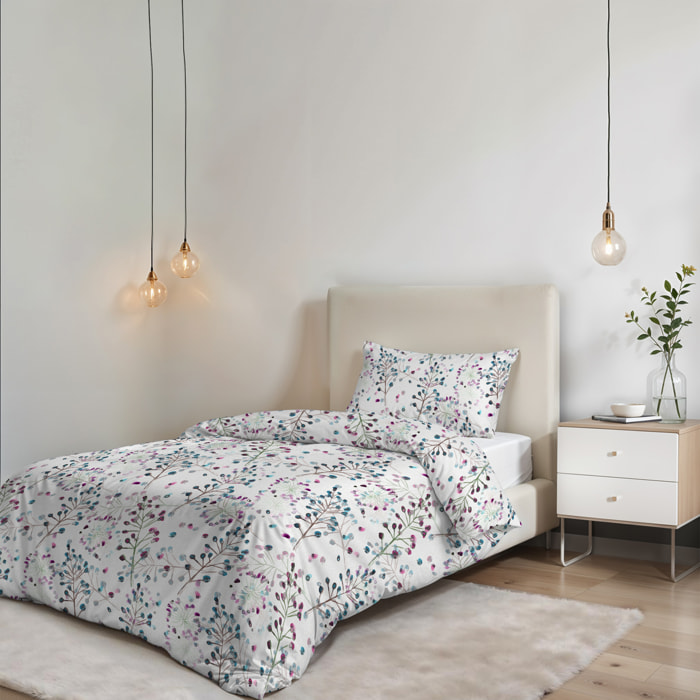 COPRIPIUMINO FANTASY, 100% Microfibra, No Stiro - FLOR
