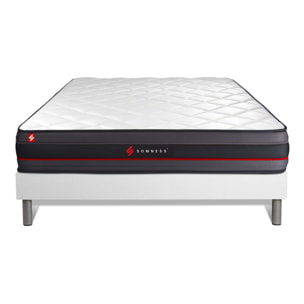 Ensemble Matelas Sommier 200x200 cm - Sommier Blanc (en kit) - Regen