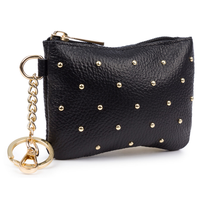 Bellosguardo Monedero Mujer. De piel auténtica acabado Dollaro con detalles metálicos.