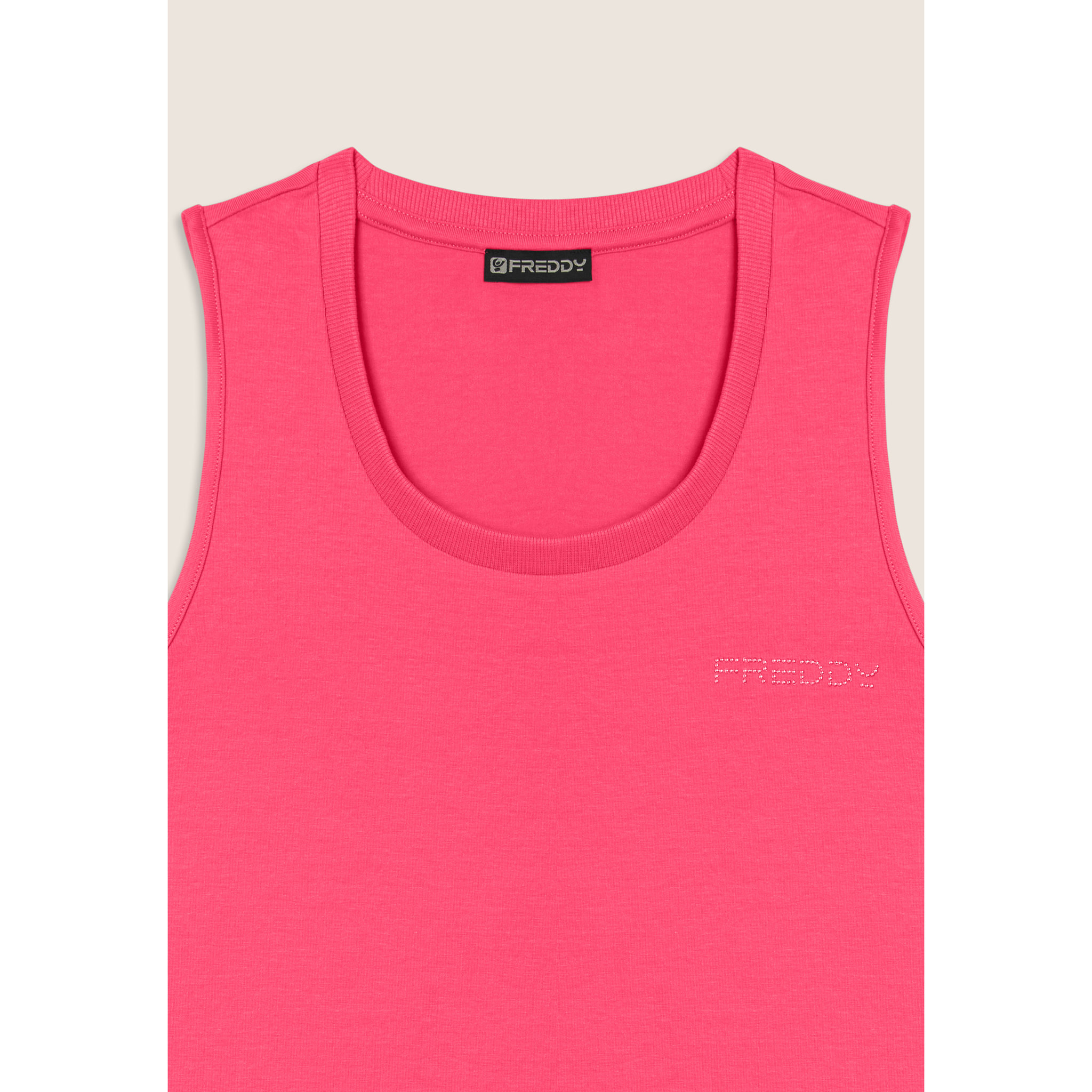Canotta Regular con Logo FREDDY e Inserti Elastici