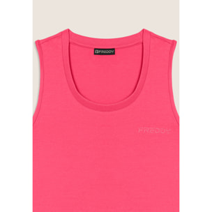 Canotta Regular con Logo FREDDY e Inserti Elastici