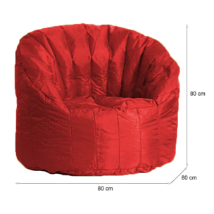 Poltrona Allos, Seduta imbottita, Divano singolo da salotto, Sedia con braccioli, Made in Italy, 80x80 h80 cm, Rosso