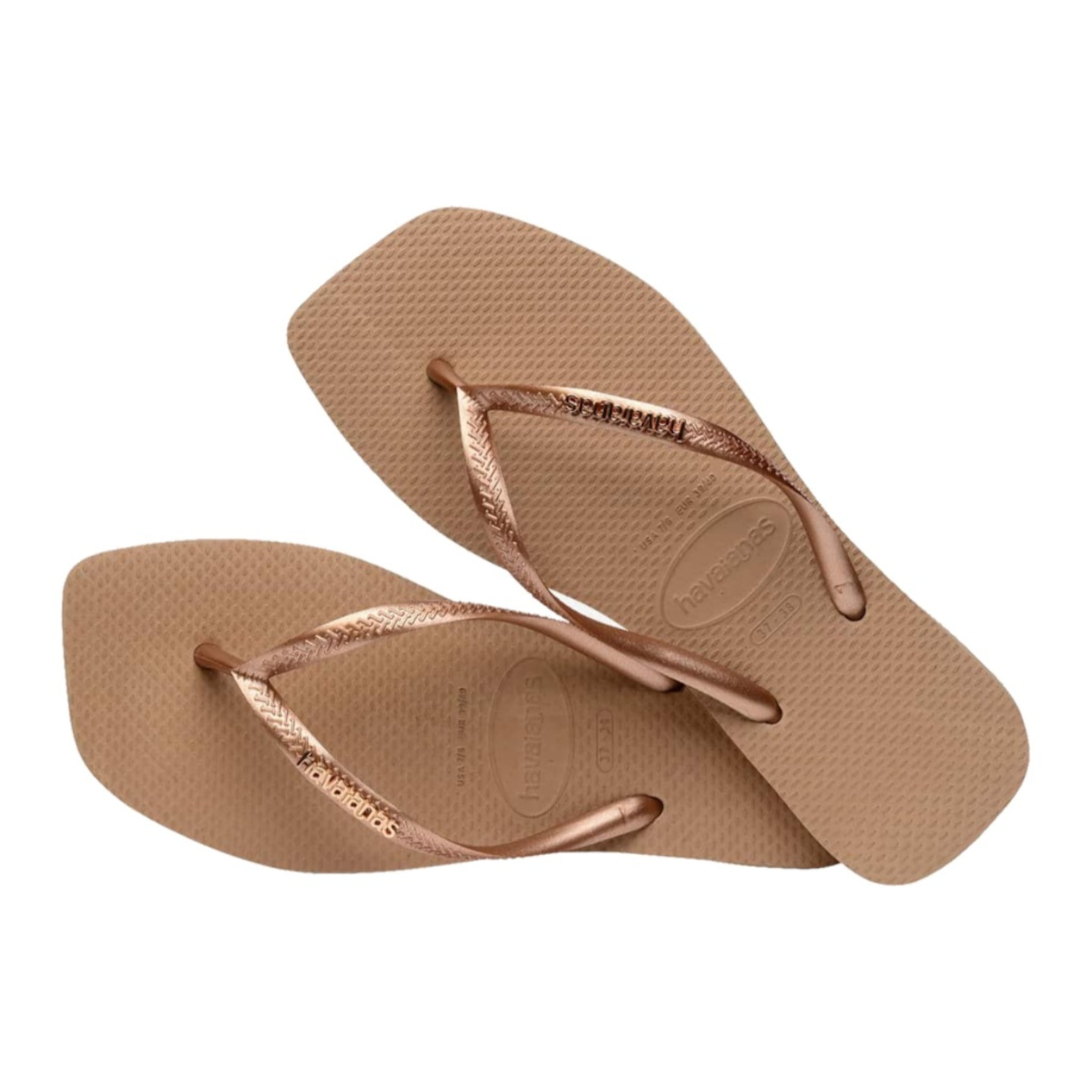 FLIP FLOPS HAVAIANAS SQUARE LOGO METALLIC