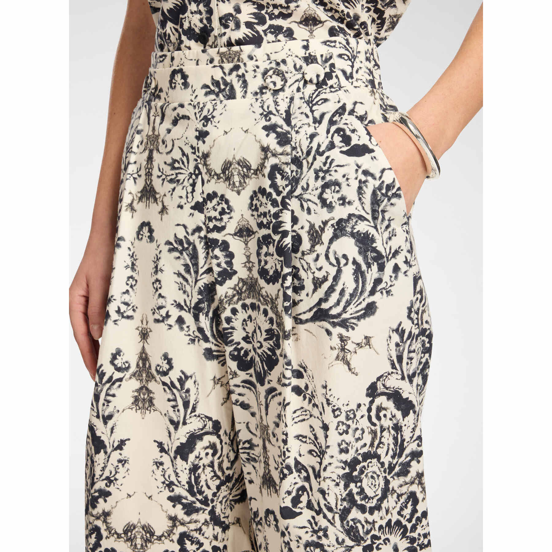 Elena Mirò - Pantalones estampados - Negro