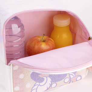 Mochila infantil de minnie mouse - cierre de cremallera con pompón - 18 x 21 x 10 cm - mochila pequeña con costuras reforzadas