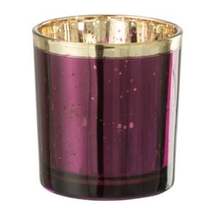 J-Line photophore Bord Dore - verre - bordeaux - small - 6 pcs