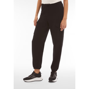 Pantaloni donna in french terry con tasconi stile cargo