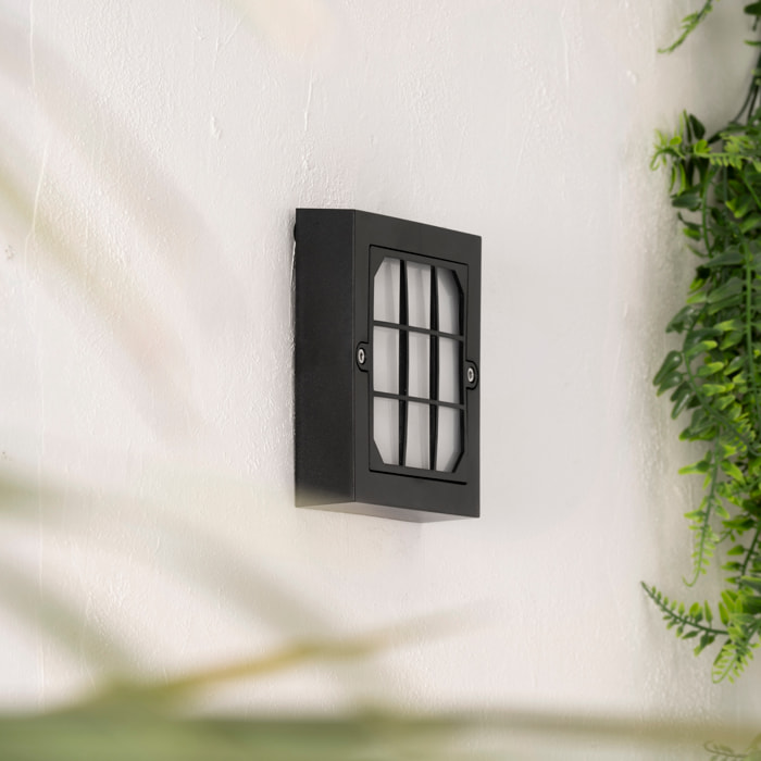 Forlight Netz apliqiue exterior cuadrado en luz blanco cálido 3000K en color negro