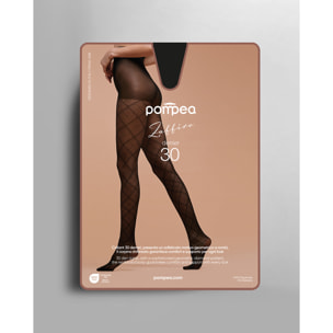 Collant Zaffiro 30 denari con motivo geometrico rombi