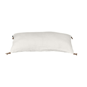 Coussin 55 x 110 cm en lin lavé avec 4 nouettes en jute - SOLINE