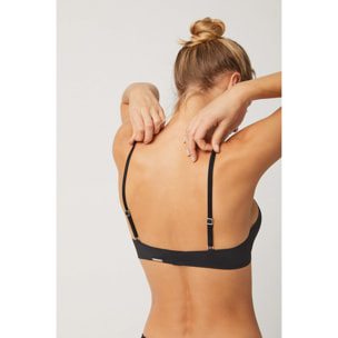 Reggiseno push-up imbottito nero senza cuciture e senza ferretto