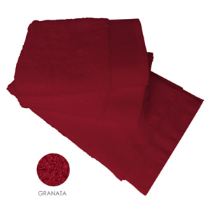 Set asciugamano ospite 3 pezzi granata