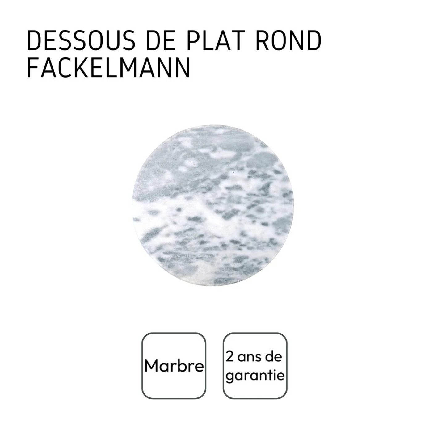 Dessous de plat en marbre rond de 18 cm Fackelmann Basic