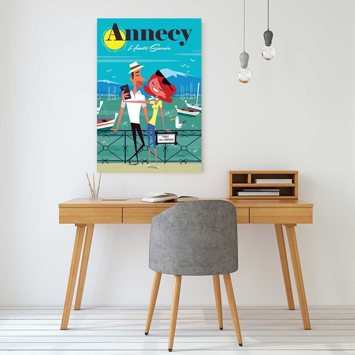 Tableau le pont des amours annecy Toile imprimée