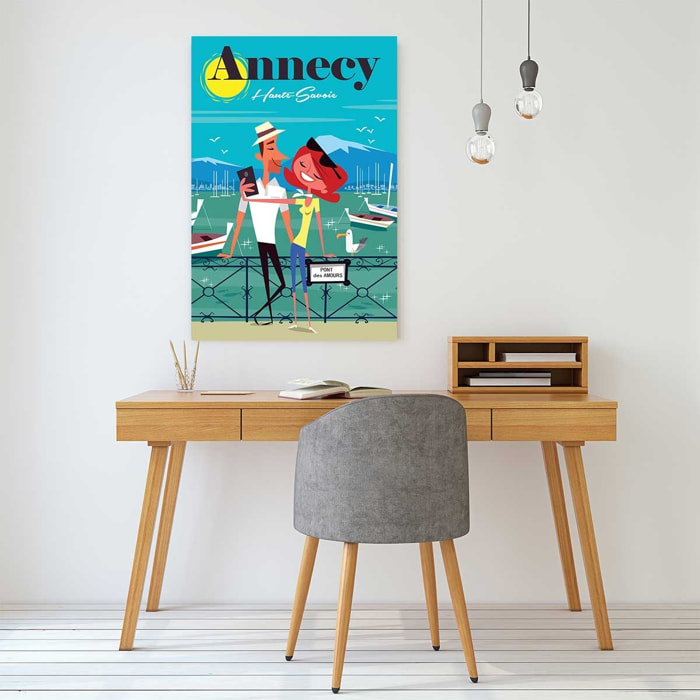 Tableau le pont des amours annecy Toile imprimée