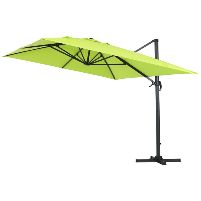 Parasol jardin déporté alu "Sun 4" 3 x 4 m - Vert