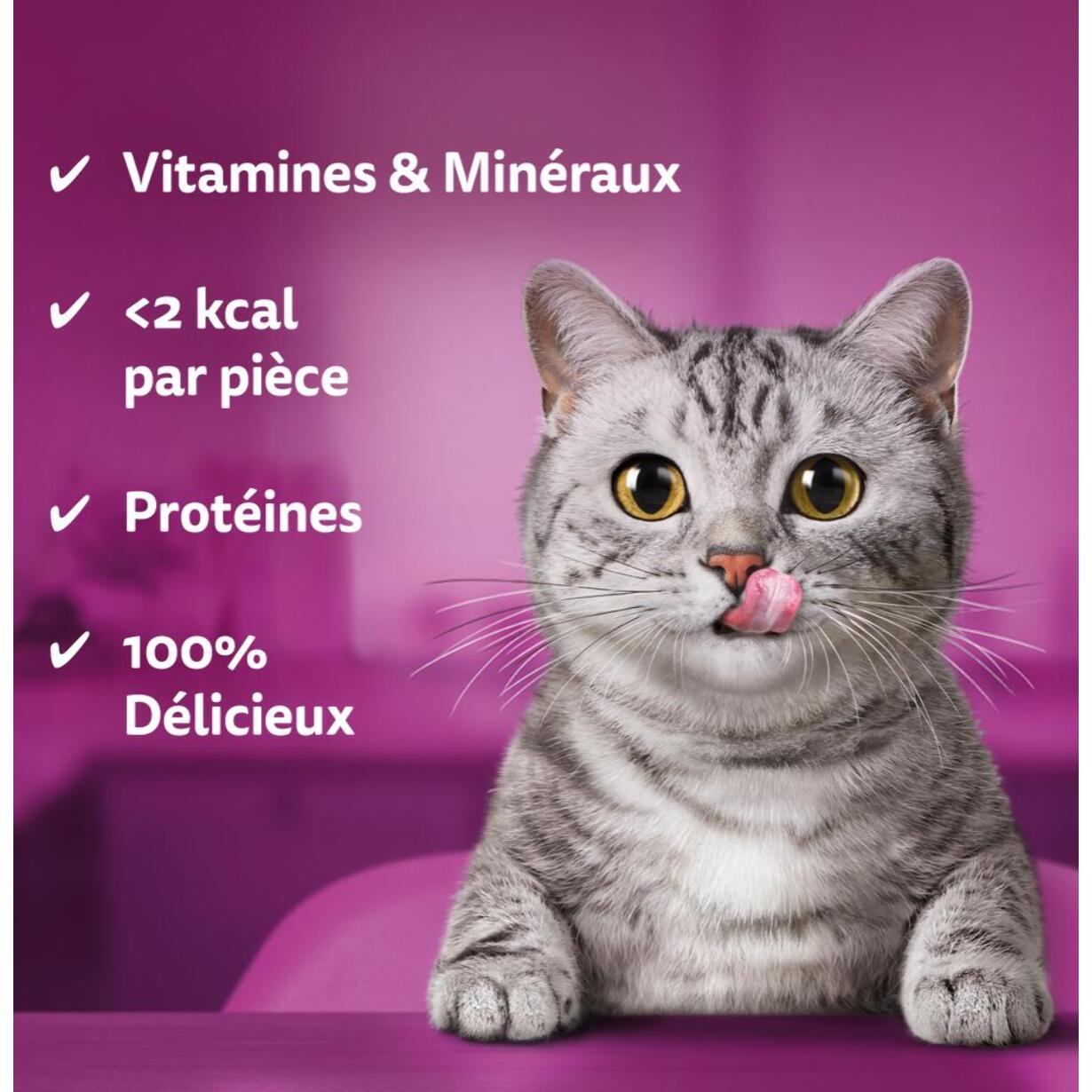 WHISKAS Temptations 12 Friandises pour chat au Bœuf (12x60g)