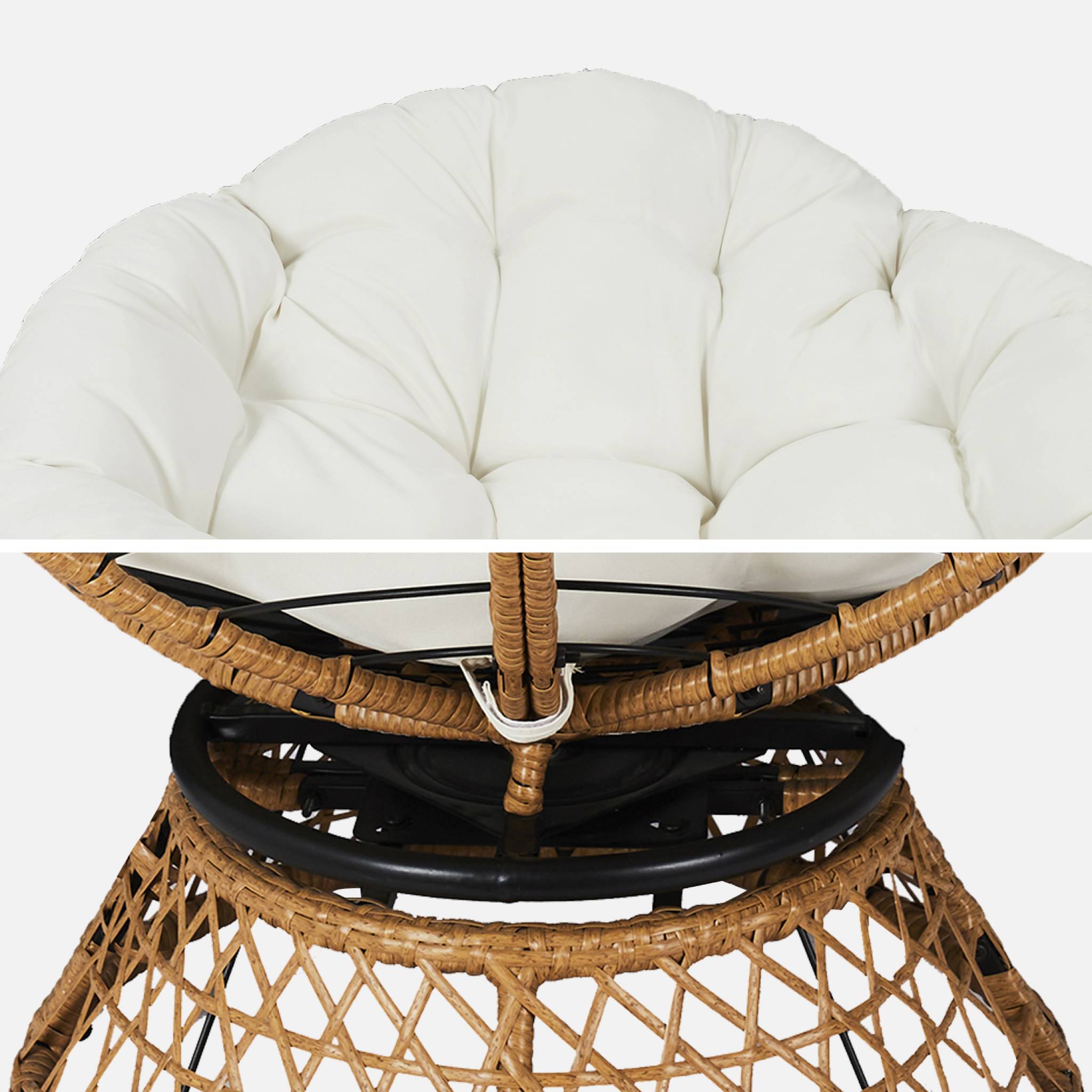 Fauteuil papasan polyrotin rotatif. loveuse outdoor/indoor Ø96cm