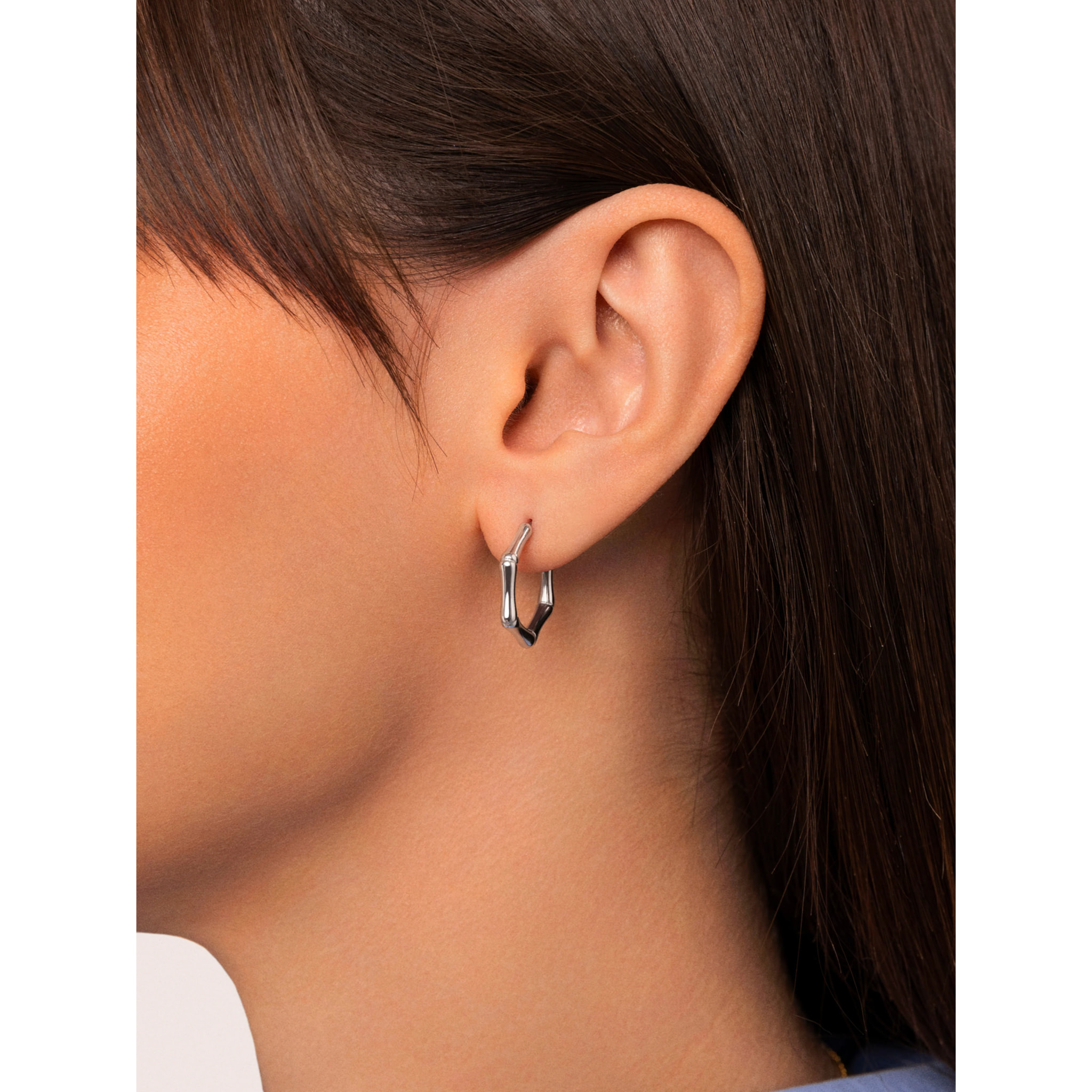 Orecchino Mini Bamboo in Acciaio