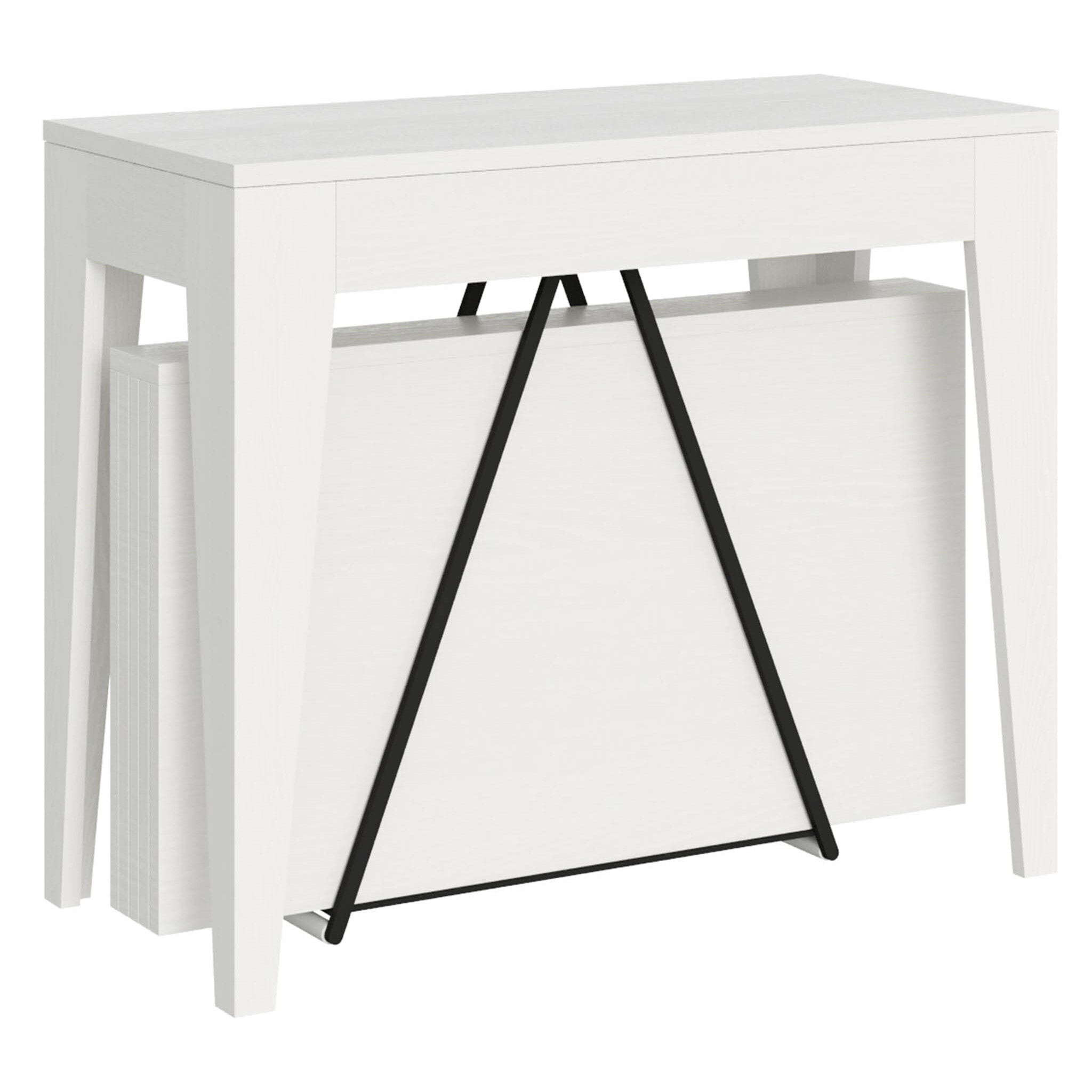 Consolle allungabile 90x42/198 cm Zima Small bianco frassino