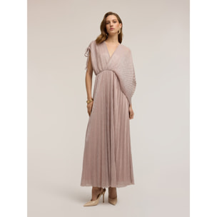 Motivi - Vestito lungo plissé metallizzato - Rosa