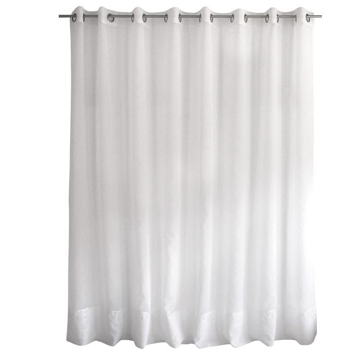 Voilage uni brodé Cornely - Blanc