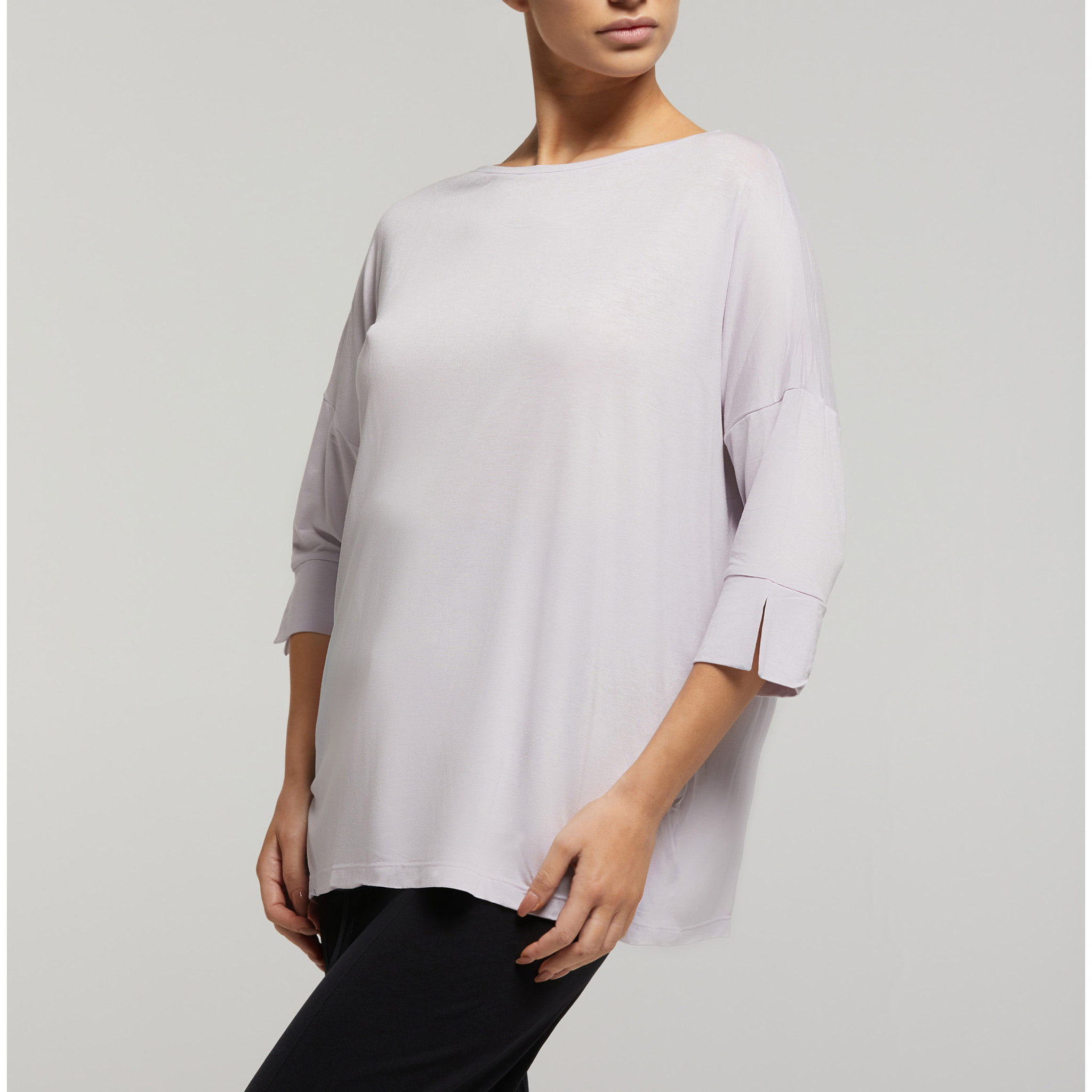 Maglia scollo barchetta in viscosa sostenibile vestibilità over