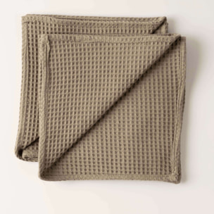 Pack 2 serviette Waffle Noyer 45x45 cm