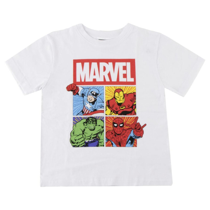 Camiseta Corta Marvel - Color Blanco