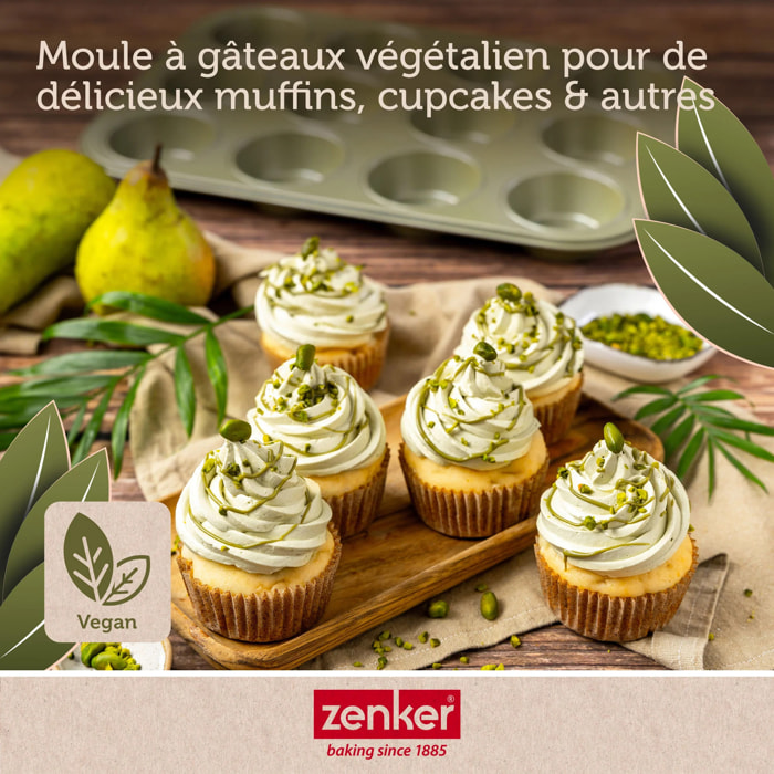 Set pâtisserie avec moule à 12 muffins, 2 bols à mixer et spatule Zenker