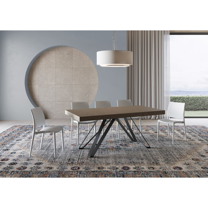 Mesa extensible 90x180/440 cm Terium gris paloma patas antracita