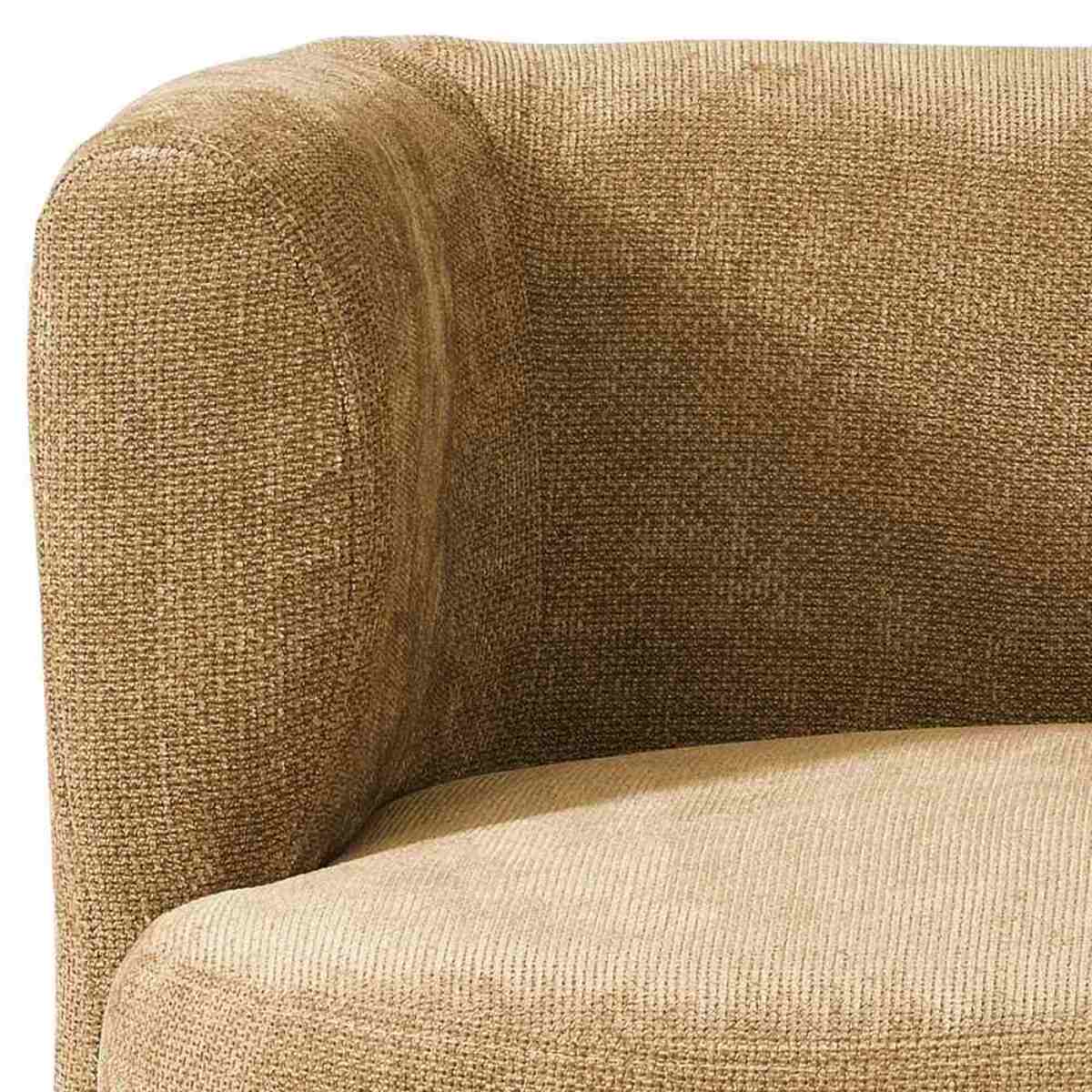 Poltrona da salotto in tessuto ocra con braccioli - Seattle