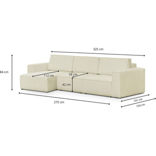 Canapé d'angle modulable 5 places en tissu bouclé - Harper Mod
