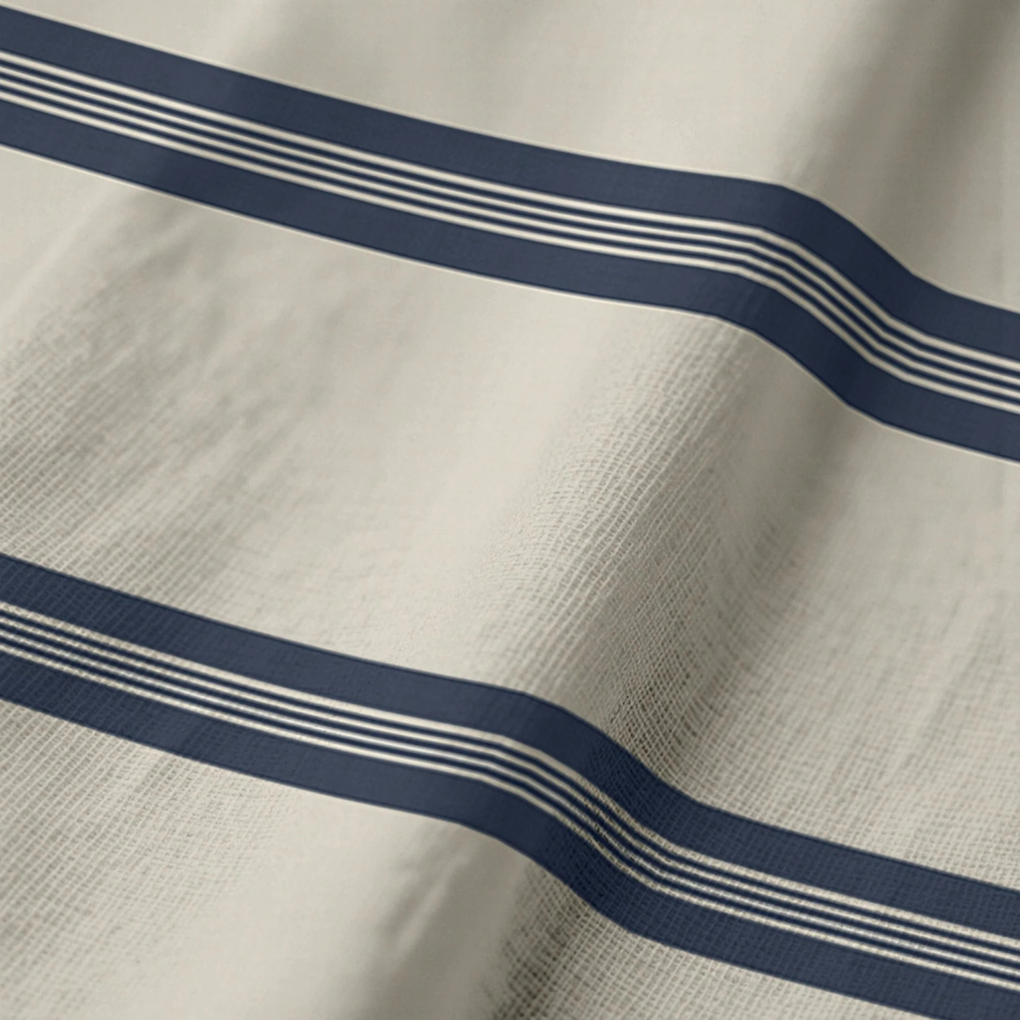 Chemin de table 100% coton Nua Beige Bleu 50x150 cm