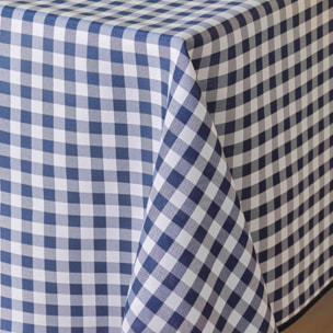 Nappe Carrée Infroissable Vichy Bleu Antitache - Bleu