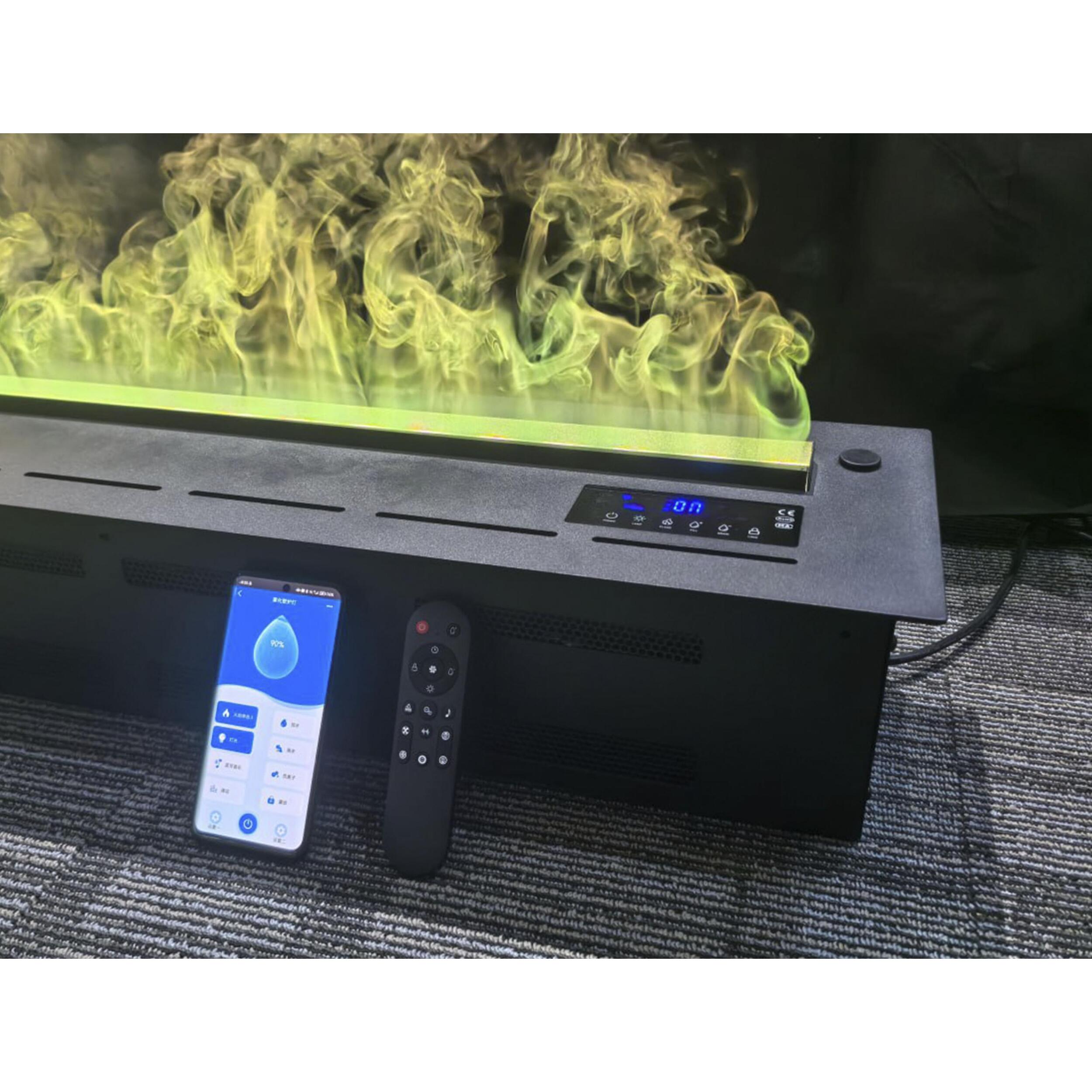 Cheminée décorative avec flamme simulée en différentes couleurs