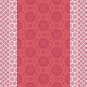 Nappe pur coton enduit motif jacquard rose Mille rosaces framboise
