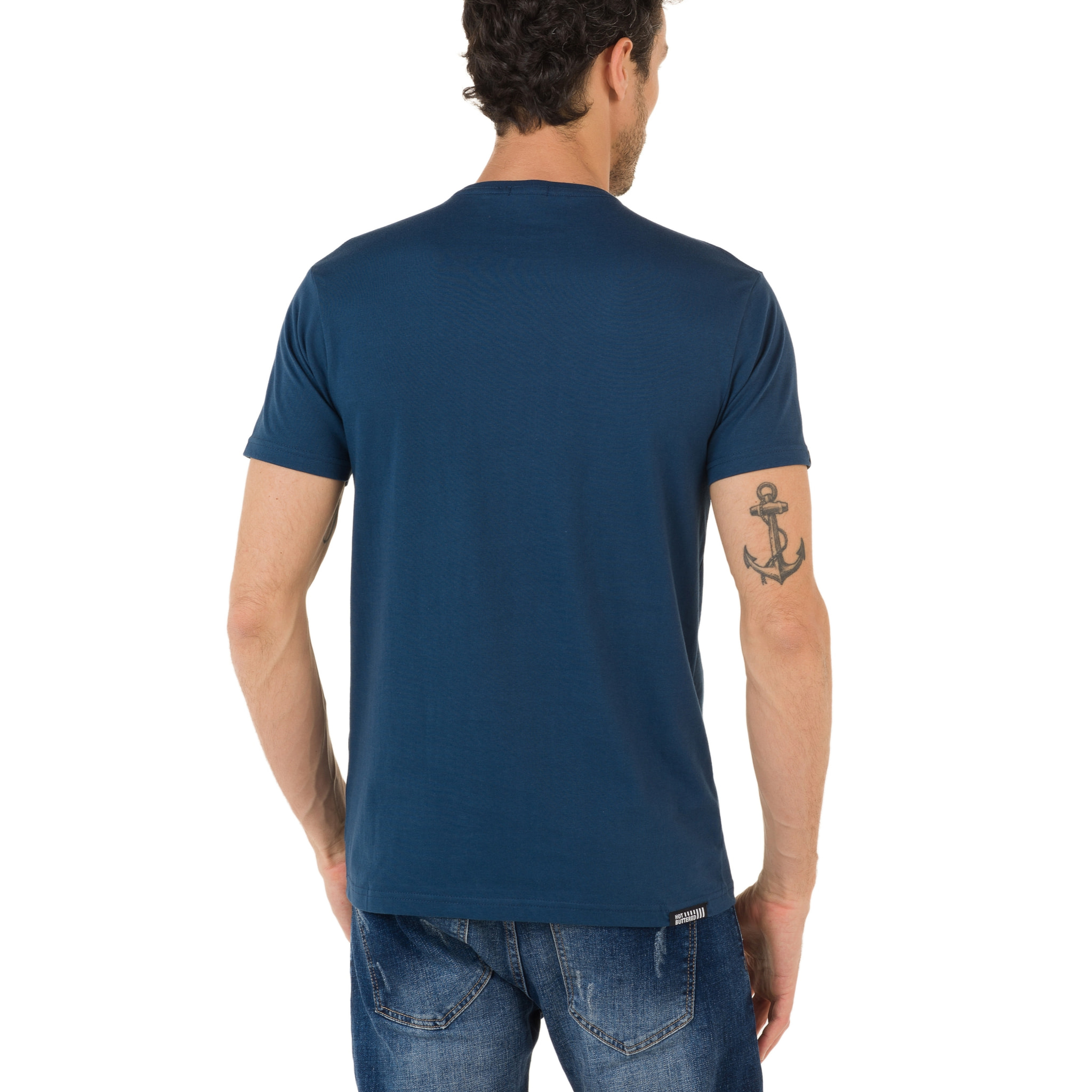 T-shirt in cotone 150 gr Twister Hot Buttered Blu Indigo