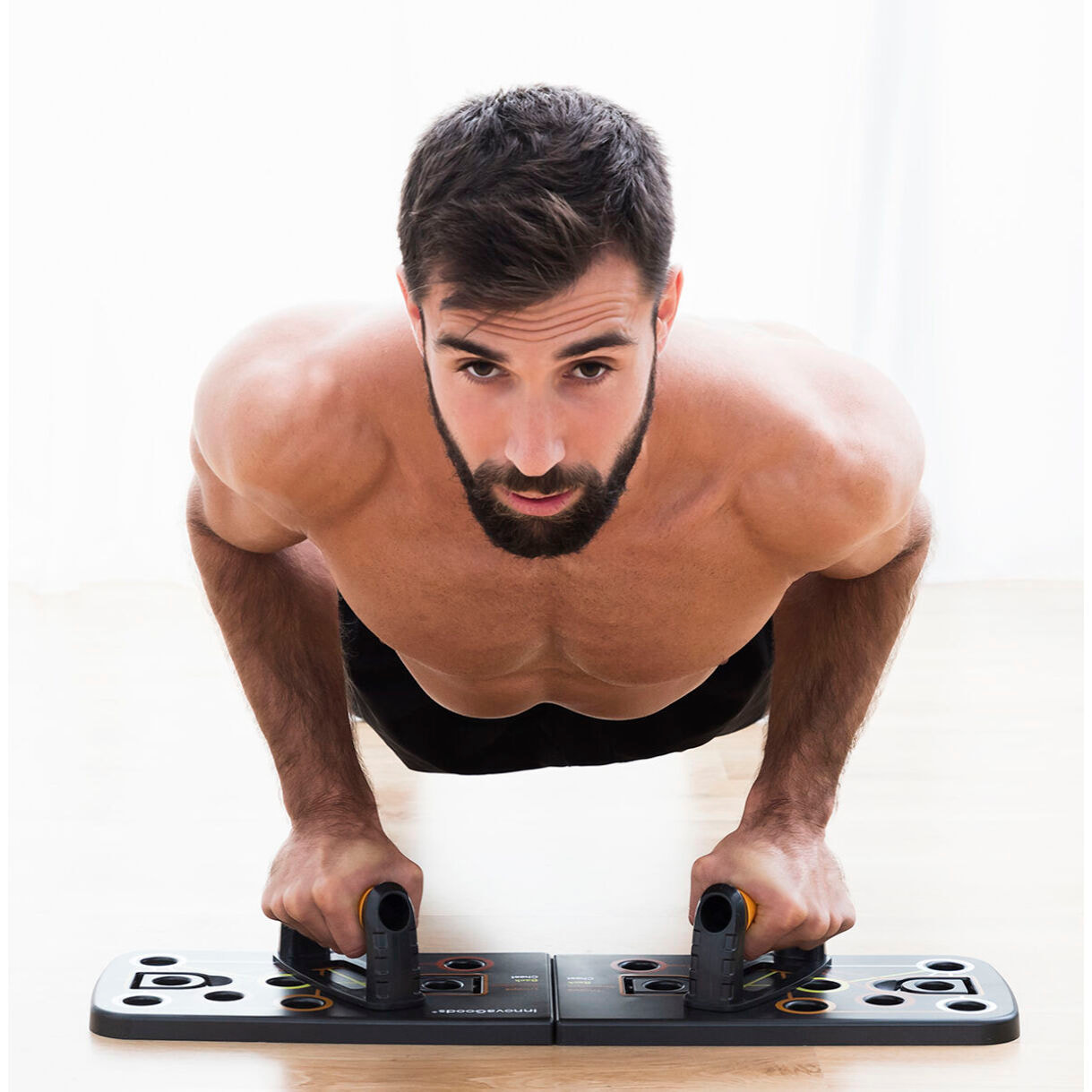 Pack planche de pompes avec bandes de résistance, ceinture sauna sport et guide InnovaGoods