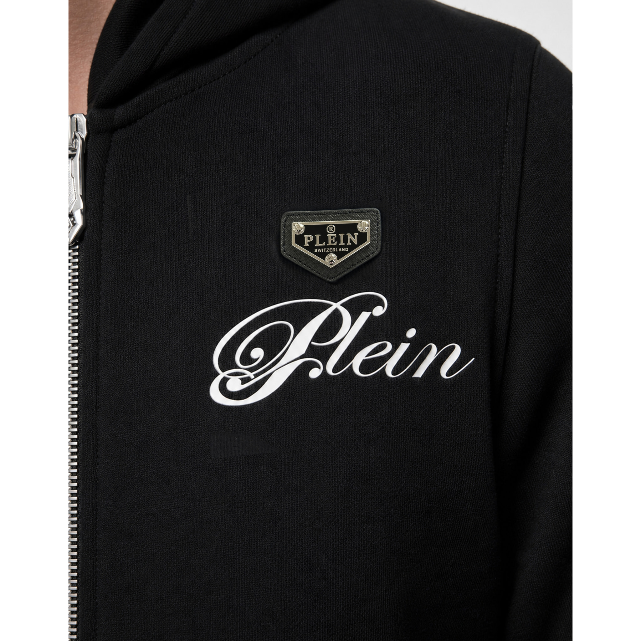 PHILIPP PLEIN Felpa con zip e cappuccio TEDDY