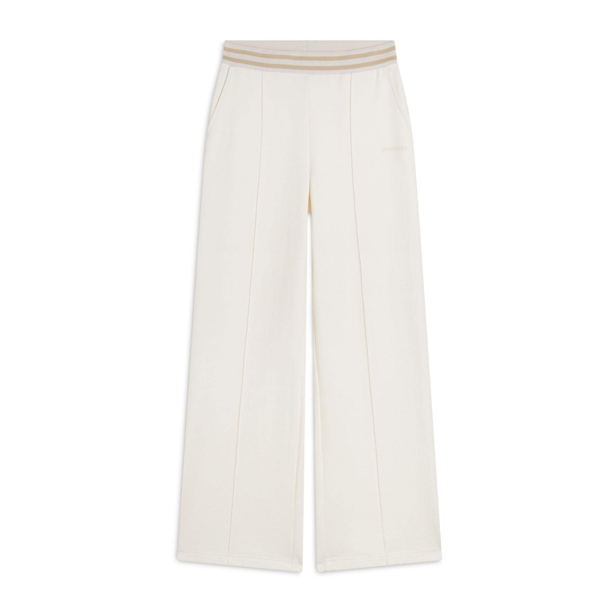 Pantalone donna wide leg in felpa garzata