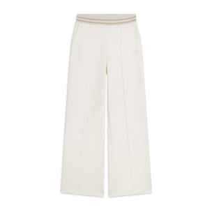 Pantalone donna wide leg in felpa garzata