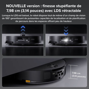 Robot Aspirateur Laveur ROBOROCK Saros 10 noir avec kit de raccordement à l'eau